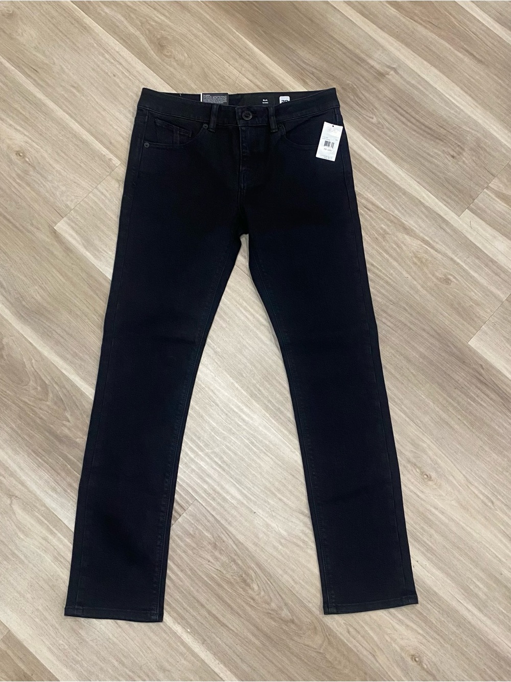 Volcom Jeans Youth 30 NWT New Black Skinny Fit Low Rise Skate Denim Pants